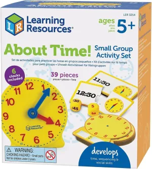 Classroom Set, 6 Write & Wipe vocabulary significance figurative sparingly Clocks Learning Resources About Time! Group Activity Set, 