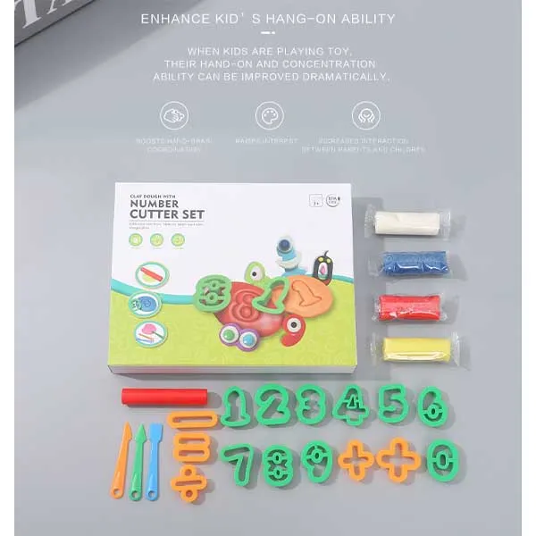 Clay Dough With Number Cutter Set |  Alphabetic & Numeric Design