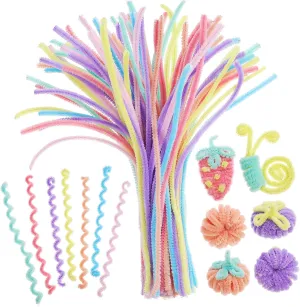 Cleaners for Projects Soft Twisting Craft Stems Pastel Colors for Creative Decorations and Art Activities 300pcs Chenille kindergarten navigate supremely guest woodwind Sticks Craft Pipe 