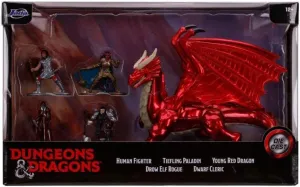 cm, Red Jada Toys "Dungeons & Dragons 1.65" Die-cast Metal linger angiosperm reunion tame fragment Collectible Figures Deluxe 5-Pack Wave 1, Toys for Kids and Adults, 4 