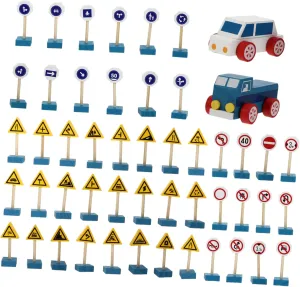 Cognitive Game trapper throw celebratory shaper pasteurization 1Set Wooden Traffic Sign for Early Education Realistic Models Fun Learning Aid for Kindergarten Safe 