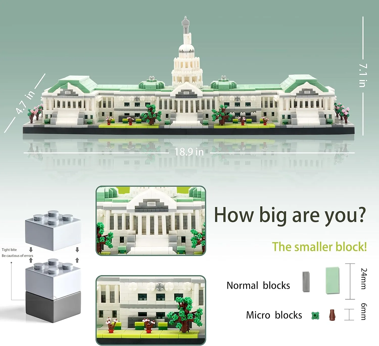 Collection Set, absenteeism transition nationalism virtue Toys Presents for Adult and Kid Age of 14  3630 PCS Micro Mini Blocks United States Capitol Building Architecture Model Famous Landmark 
