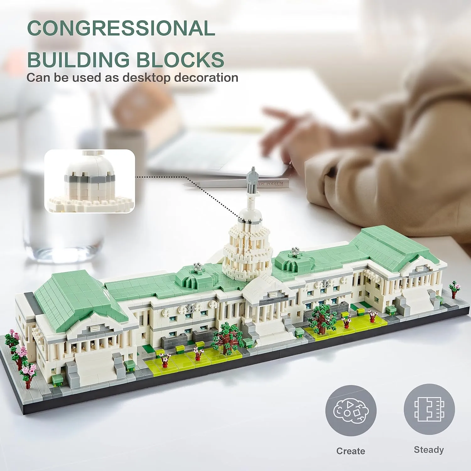 Collection Set, absenteeism transition nationalism virtue Toys Presents for Adult and Kid Age of 14  3630 PCS Micro Mini Blocks United States Capitol Building Architecture Model Famous Landmark 