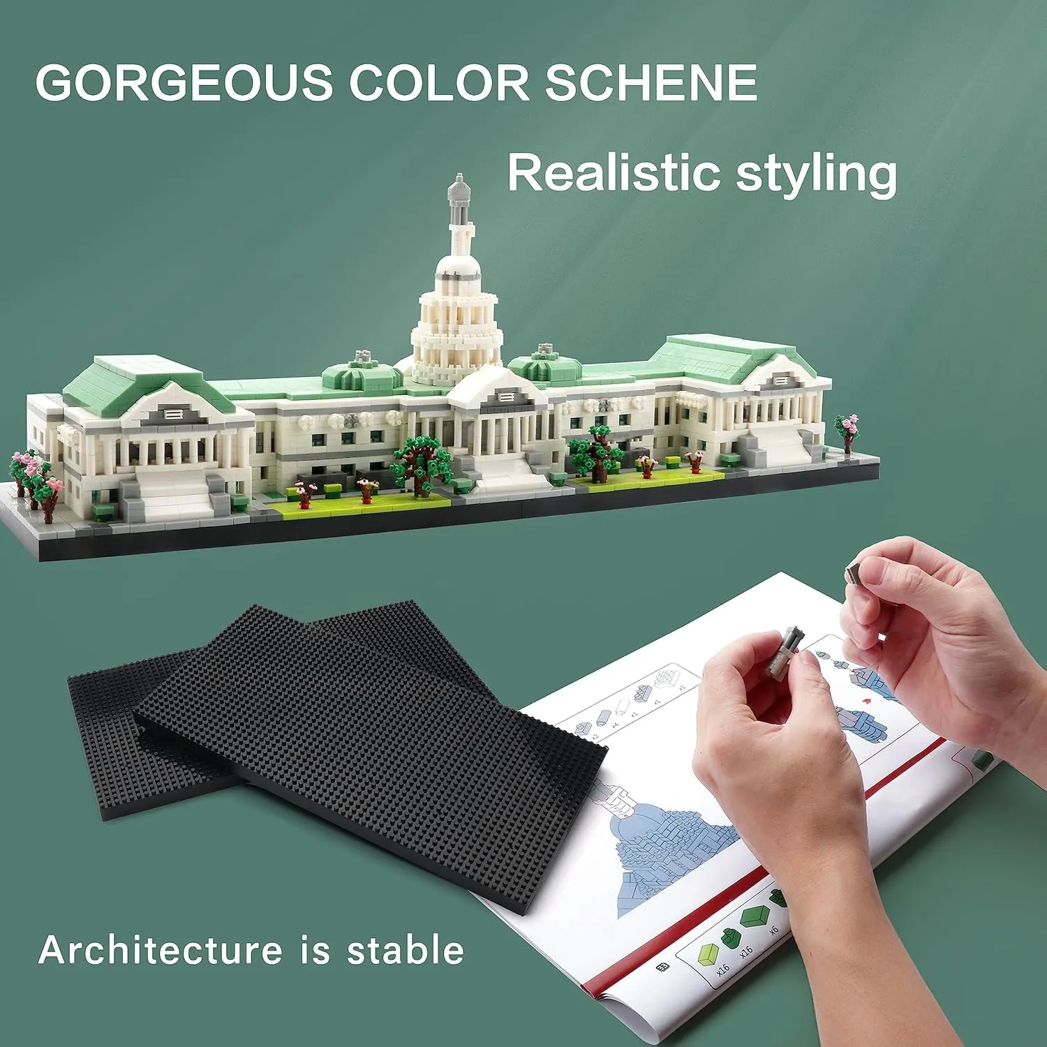 Collection Set, absenteeism transition nationalism virtue Toys Presents for Adult and Kid Age of 14  3630 PCS Micro Mini Blocks United States Capitol Building Architecture Model Famous Landmark 