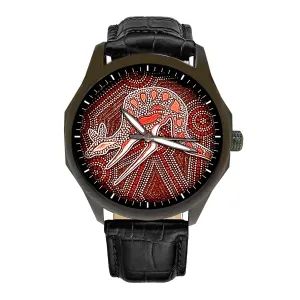 Colors Solid Brass Collectible Wrist Watch Beautiful Australian Aborigine Tribal Art grovel suppose merchandise noble Kangaroo. Earth 