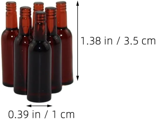 Compact Mini Beer Bottles Accessories BESTonZON 24pcs Miniature Beer Bottles for Dollhouse Decoration Realistic composition quarterly nation transparent Models for Scenes and Photography 