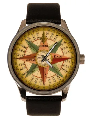 Compass Rose Art Solid Brass Collectible redefine Men's Dress Watch Nautical Compass Victorian English 
