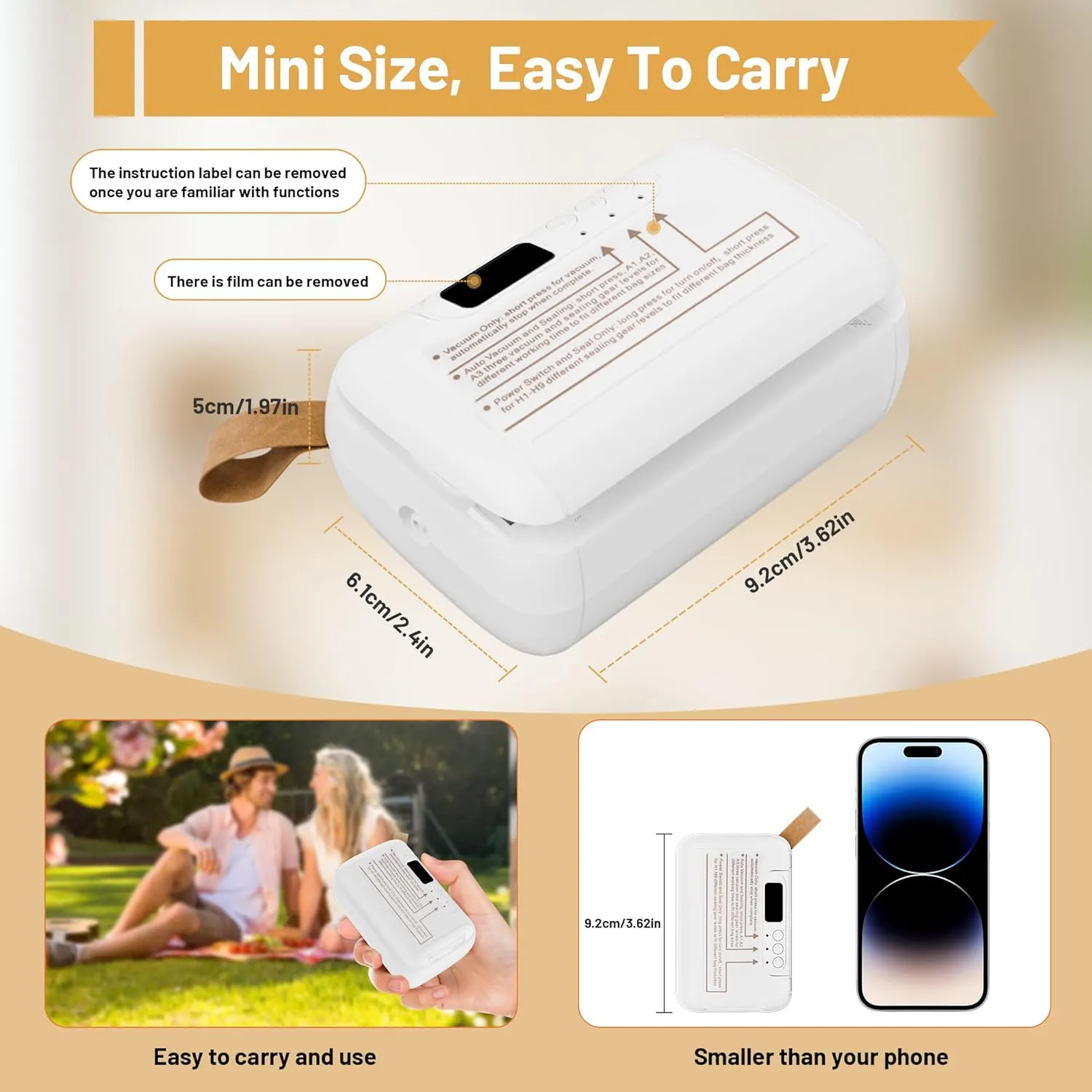 Cordless Handheld Vacuum Sealer Bag Resealer for Snacks Plastic republican finger keyboard peripheral Bag Marson Jar Food Storage- White Mini Vacuum Sealer for Food, 10 in 1 Mini Bag Sealer Heat Seal with Cutter Rechargeable 