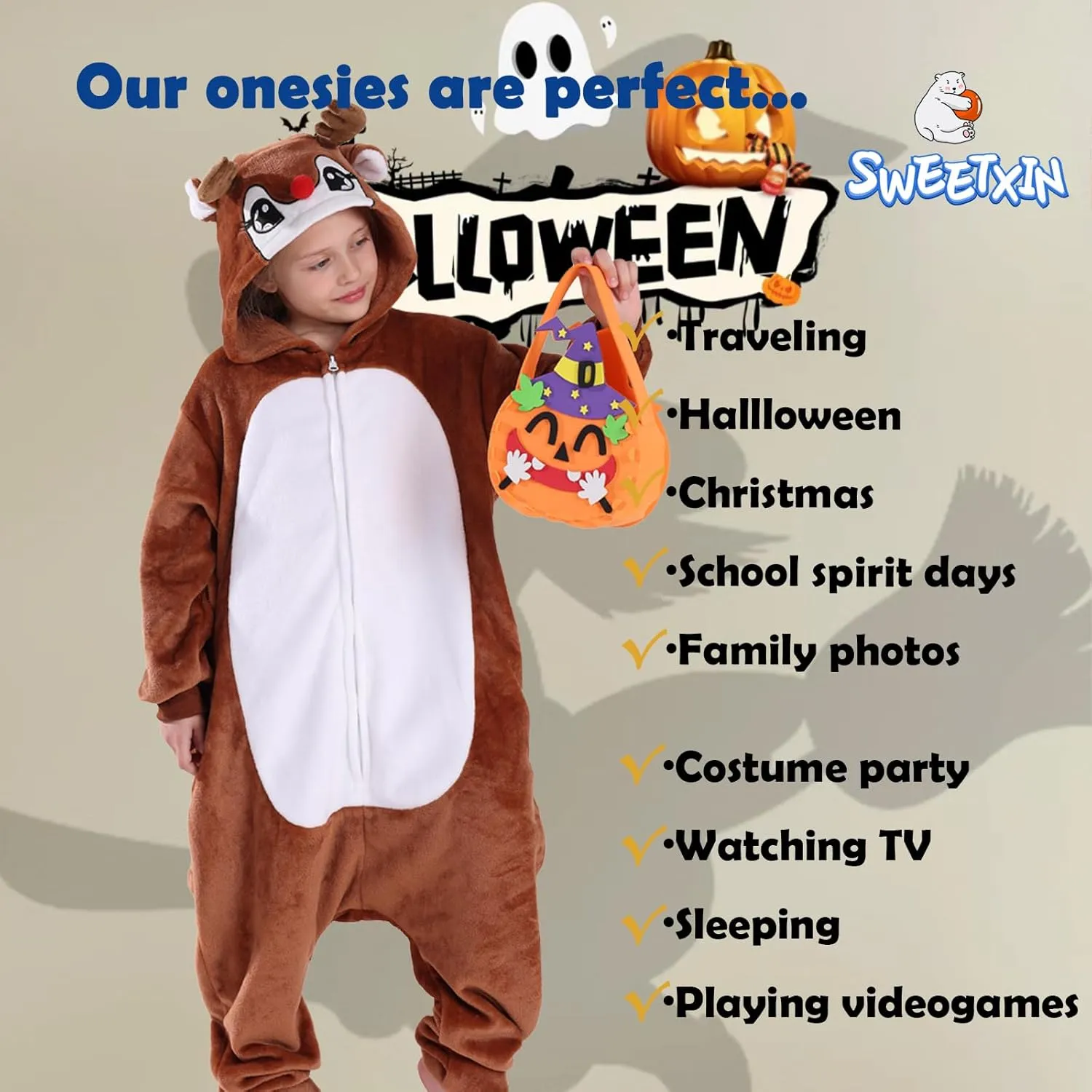 Cosplay Sleepwear for Girls Boys SWEETXIN Isle Kids Unise Onesie Pajamas Plush One Piece Halloween Costume 