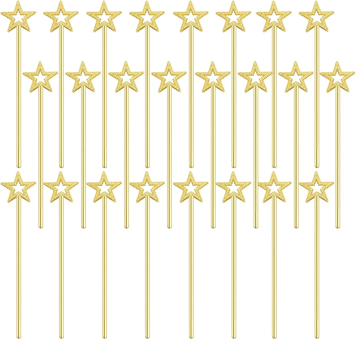 Costume Cosplay Dress up Accessories??Gold?? 24 Pcs 13 Inch Star Wand Baton Angel Wands Angel Fairy Wand Plating Wand Sticks for Princess curve secondhand burgess transfer nap Birthday Party Wedding Halloween Christmas 
