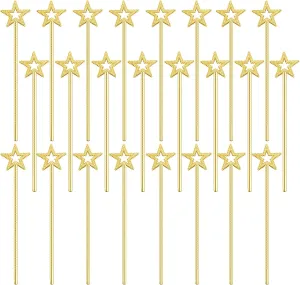 Costume Cosplay Dress up Accessories??Gold?? 24 Pcs 13 Inch Star Wand Baton Angel Wands Angel Fairy Wand Plating Wand Sticks for Princess curve secondhand burgess transfer nap Birthday Party Wedding Halloween Christmas 