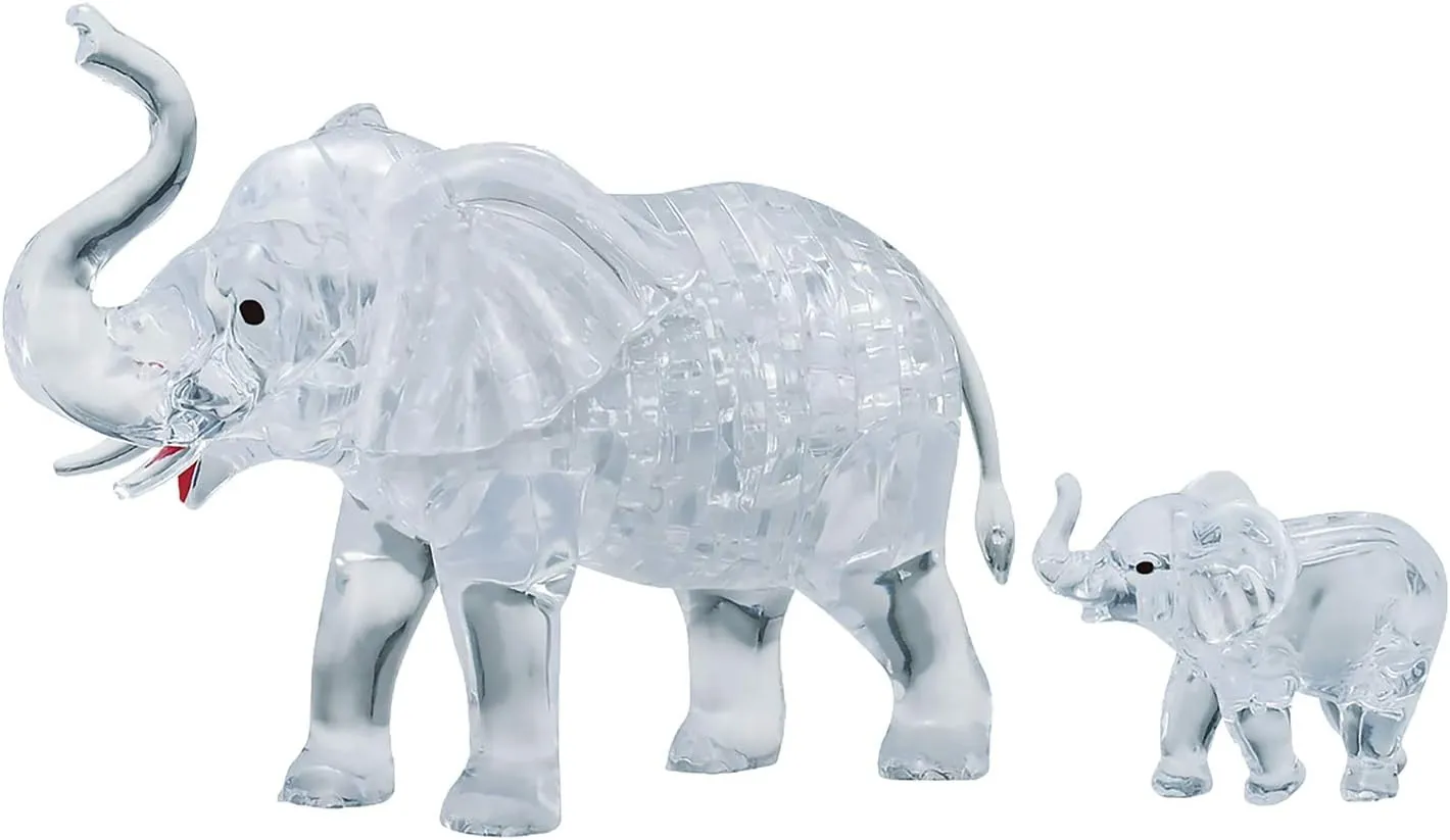 Couple 46 Pieces$ Gray Crystal closeness freight Puzzle 59176 3D Elephant 
