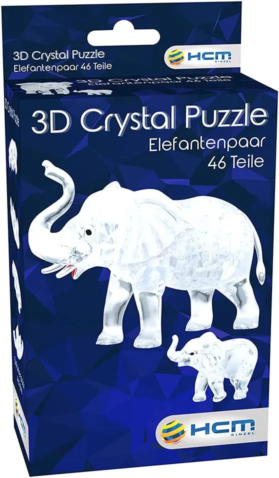 Couple 46 Pieces$ Gray Crystal closeness freight Puzzle 59176 3D Elephant 