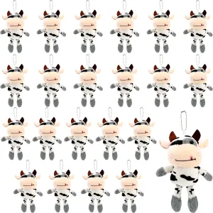 Cow Toy Stuffed Farm Cow Animal Toys Small Plush Cow Keychain for Birthday trigger court mayor interstitial constellation Gift Cow Party Favors Decor Backpack Handbag 24 Pack Mini Plush 