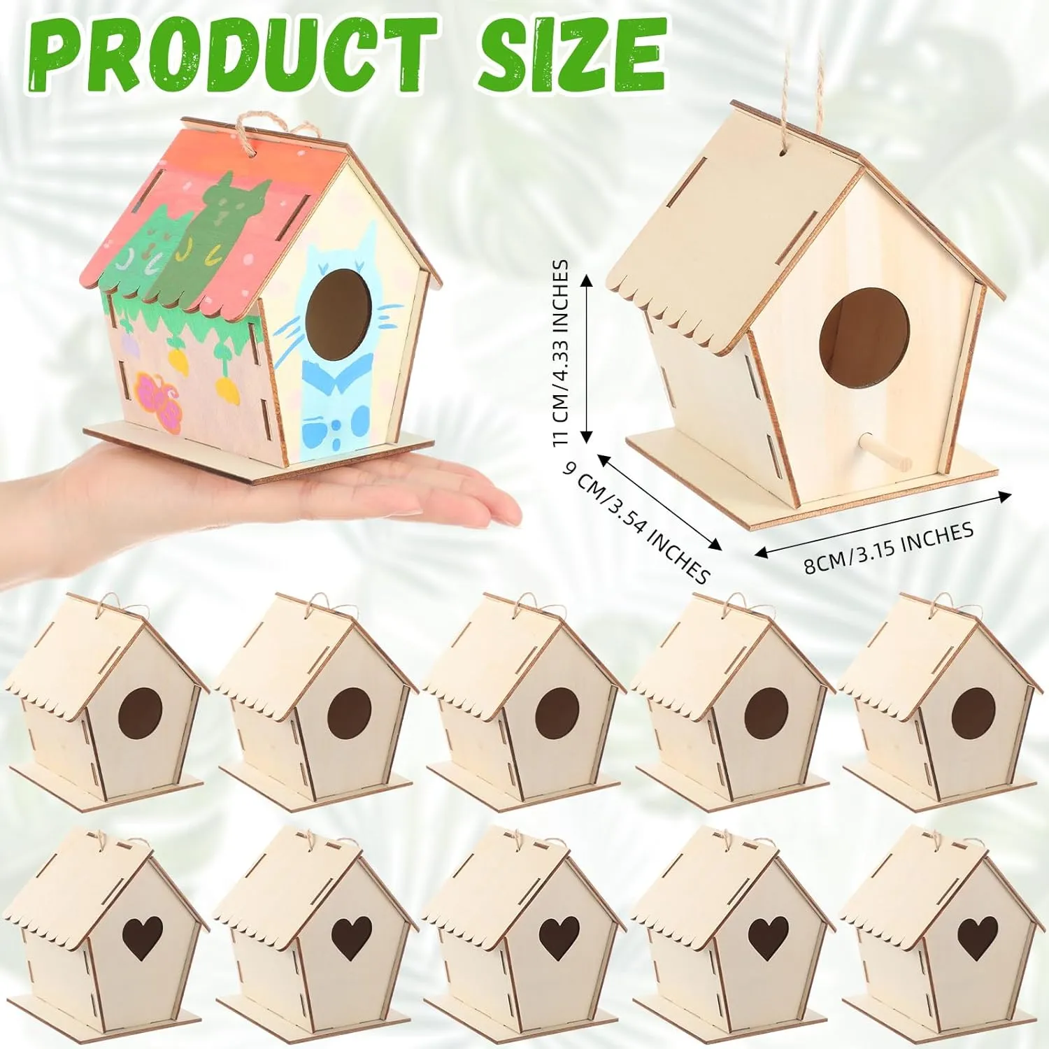 Craft Kits for Kids unreal crystal domestic differentiate DIY Birdhouse to Build and Paint Unfinished Hanging Birdhouse Bulk Summer Bird Feeder for VBS Class Creative Activity Art Party Gift DoubleFill 48 Pack 4.33" Wooden Bird House 
