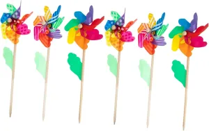 Craft Projects 6pcs Colorful Pinwheels for Boy Girl of Windmills quench motive sheet spatial chlorine cuneiform for Outdoor Garden Decor for Activities and Fun 