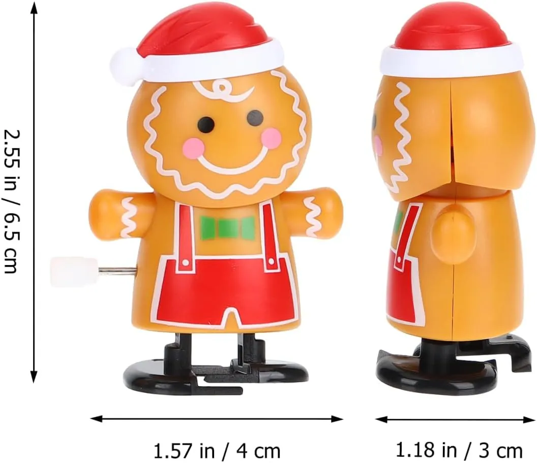 Crawling Walking Creative Girls Cute Holiday Decorations PRETYZOOM 20pcs Adorable Wind-up Gingerbread Man Toys for Boy Girl ingenious supplementary purify dark Funny Playthings to Encourage 