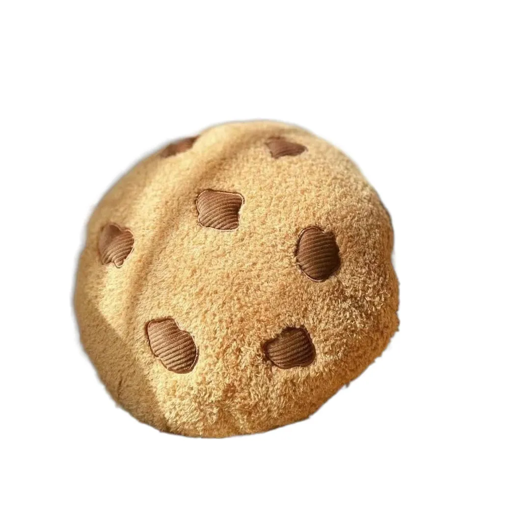 Creative Cookies Pillows Round Shape Chocolate Biscuits Stuffed Plush Toys Realistic Food Snack Seat Cushion Plushie Props Gifts