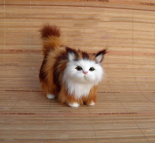Creative Mini Simulation Plush Soft Cat Toys Decoration Sounding Electric Cute Cat Doll For Children Gifts Home Decorations