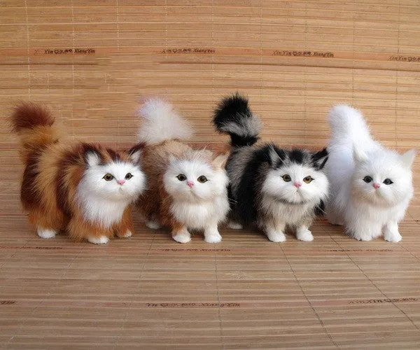 Creative Mini Simulation Plush Soft Cat Toys Decoration Sounding Electric Cute Cat Doll For Children Gifts Home Decorations