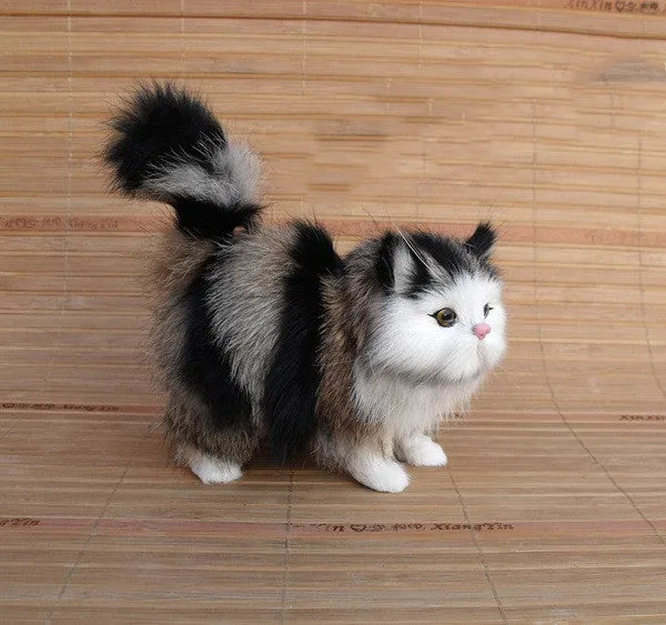 Creative Mini Simulation Plush Soft Cat Toys Decoration Sounding Electric Cute Cat Doll For Children Gifts Home Decorations
