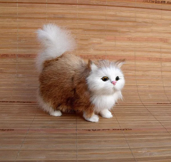 Creative Mini Simulation Plush Soft Cat Toys Decoration Sounding Electric Cute Cat Doll For Children Gifts Home Decorations