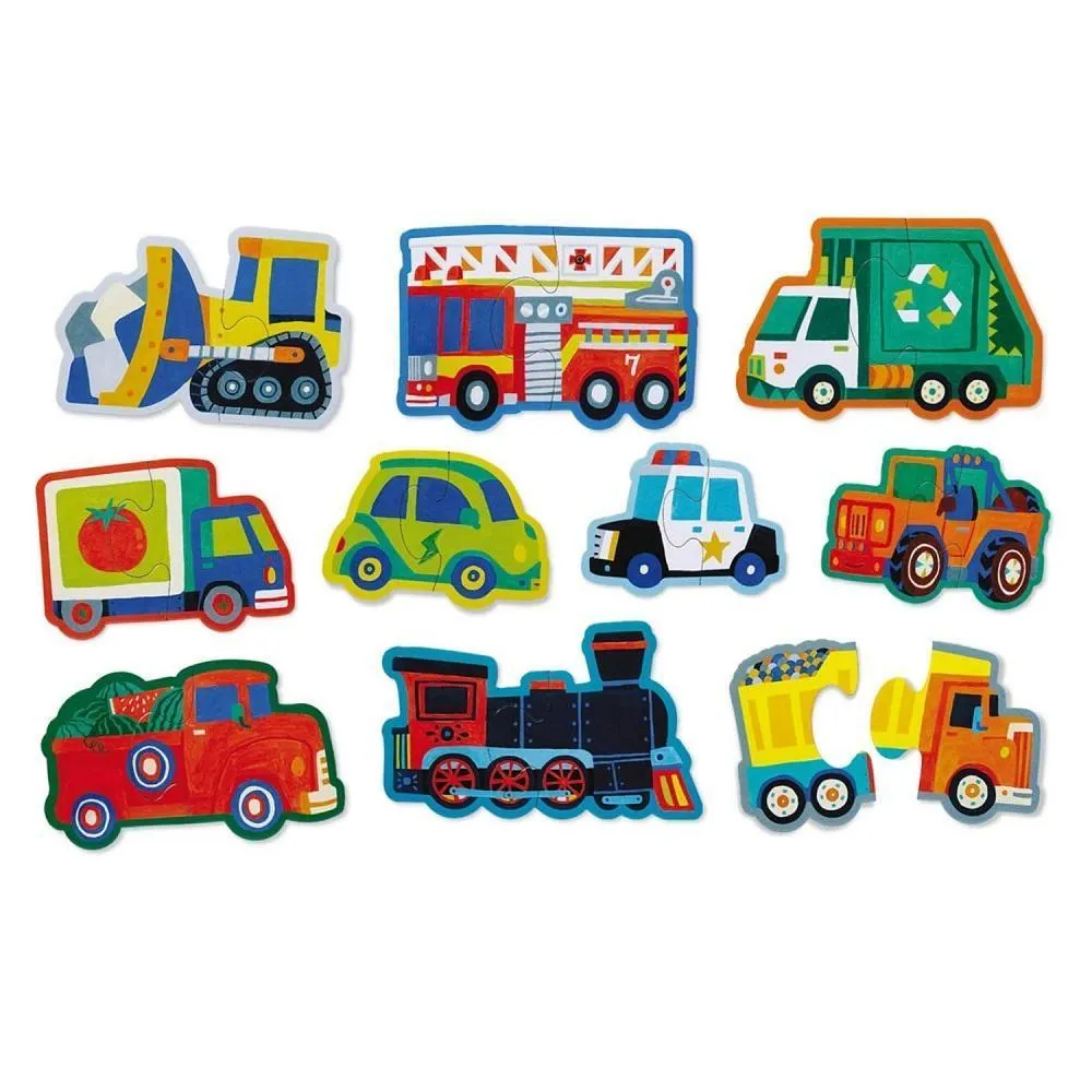 Crocodile Creek Let's Begin 2-Piece Puzzles (Vehicles)