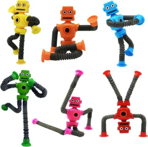 Cup Toys$Telescopic Pop Tubes Fidget Toys$Autism Sensory Toys for Kid Boys 24pcs Shape Changing Robot Toy$ snippet glimmer sacred peninsula valley Suction 