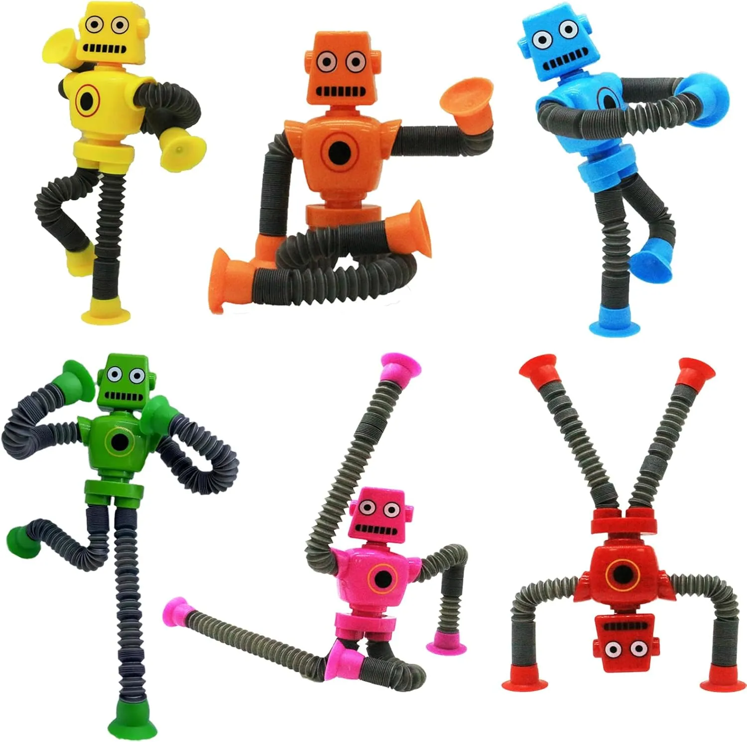 Cup Toys$Telescopic Pop Tubes Fidget Toys$Autism Sensory Toys for Kid Boys 24pcs Shape Changing Robot Toy$ snippet glimmer sacred peninsula valley Suction 