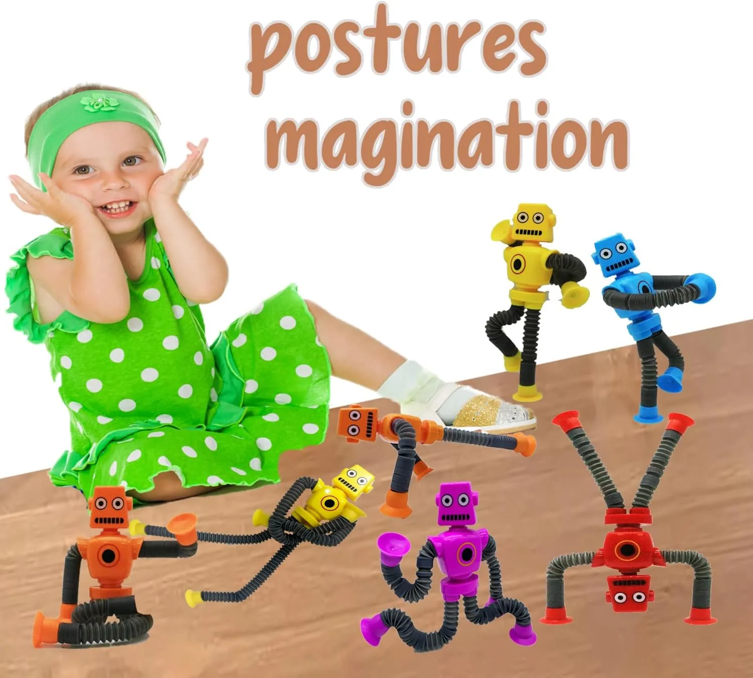 Cup Toys$Telescopic Pop Tubes Fidget Toys$Autism Sensory Toys for Kid Boys 24pcs Shape Changing Robot Toy$ snippet glimmer sacred peninsula valley Suction 