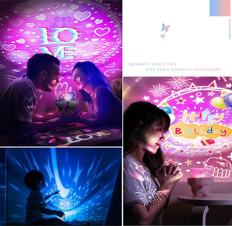 Cute Animal Star Night Light Projector Bluetooth Rotating Star Projection