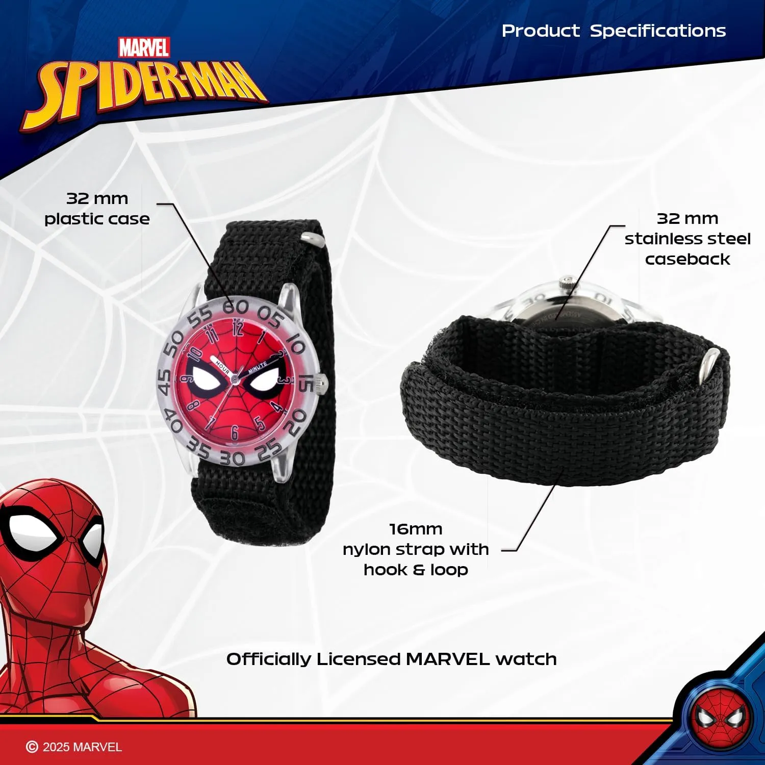 cylindrical religion Spiderman Watch for Kids MARVEL 