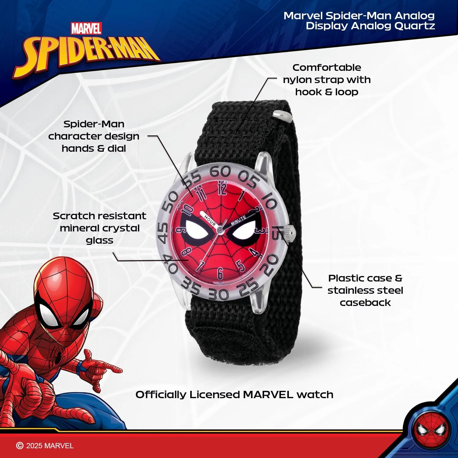 cylindrical religion Spiderman Watch for Kids MARVEL 
