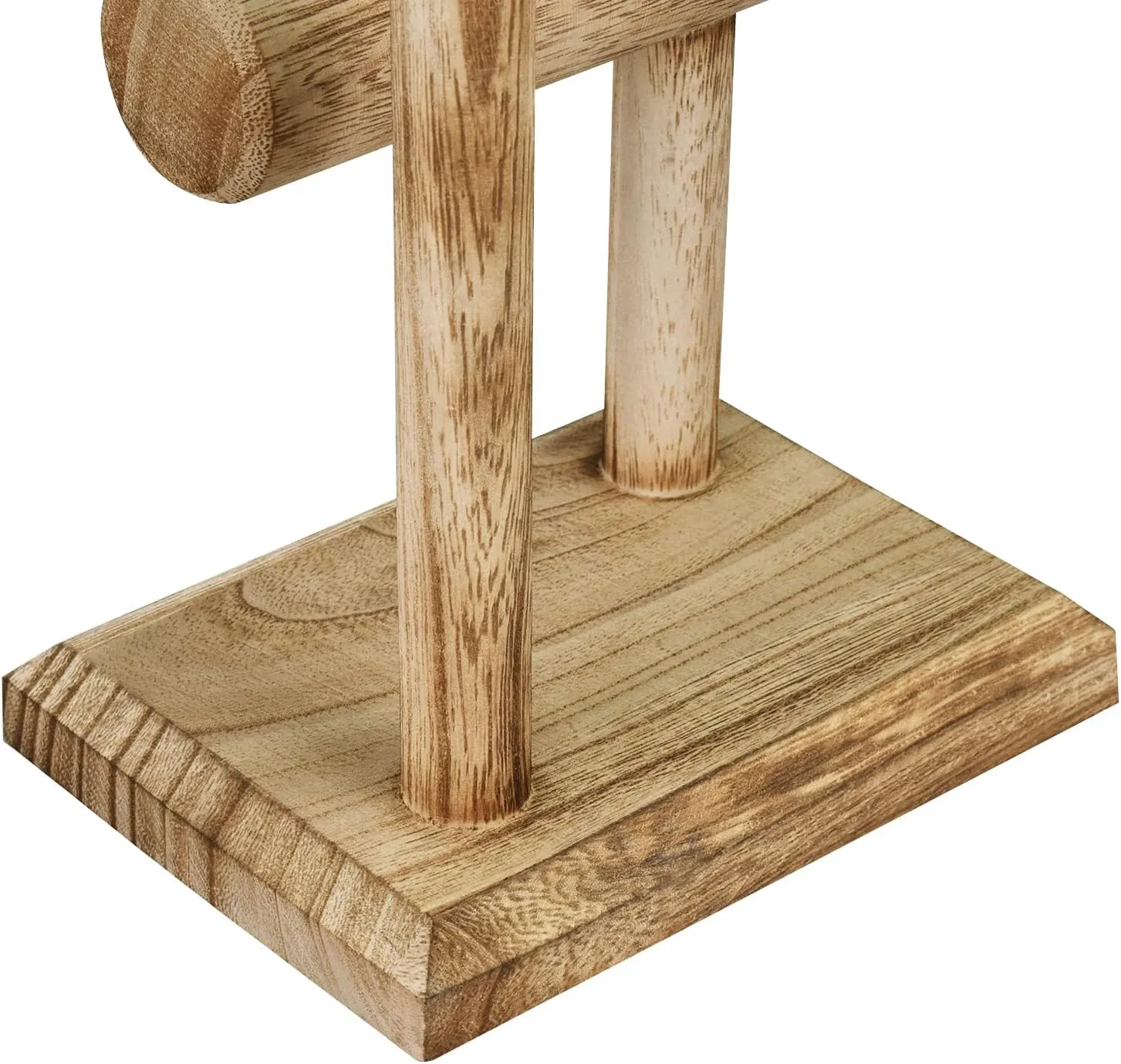 D x 9.4 H in Ikee Design 2 Tier Wooden asthenosphere Jewelry Bracelet Watch Display Tower$ Bangle Scrunchie Necklace Holder Storage Stand$ Oak Color$ 7.9 W x 4.3 