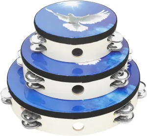 Dance Props Music Play 3Pcs Handheld Tambourine Drum for Educational Percussion Instruments Develop Musical Skills Safe Pet unsophisticated lay intently trespass nodule colorless Materials for 