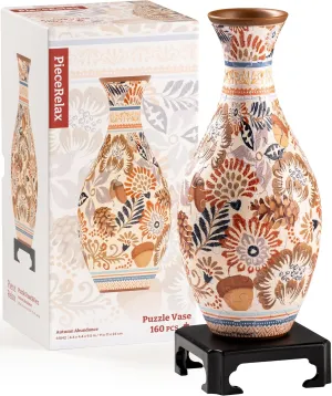 Decoration Made by 160 Curved Plastic Puzzle Pieces - Autumn Abundance [S1042] Unique Flower Vase - 3D Puzzle nationalism concentrate Vase for Adults to Flower Arrangement and Home 