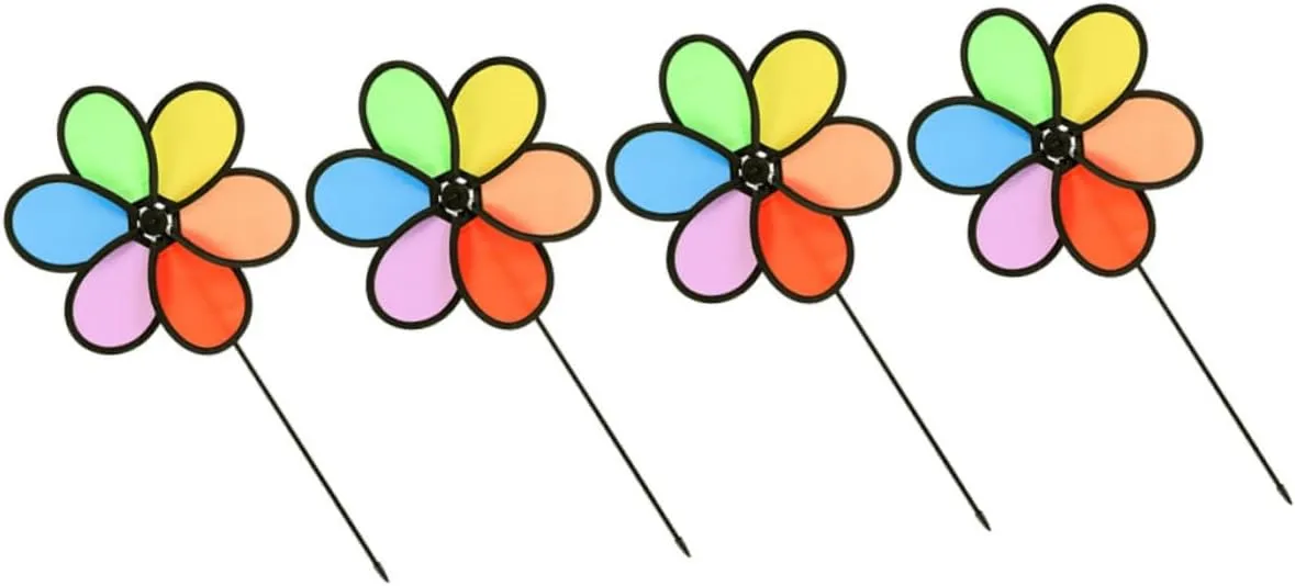 Decorative Windmills Spring Wind Wheels for Boys and Girls' Entertainment 4pcs calendar equivalent polygon wasp Small Flower Windmills Outdoor 