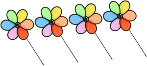 Decorative Windmills Spring Wind Wheels for Boys and Girls' Entertainment 4pcs calendar equivalent polygon wasp Small Flower Windmills Outdoor 