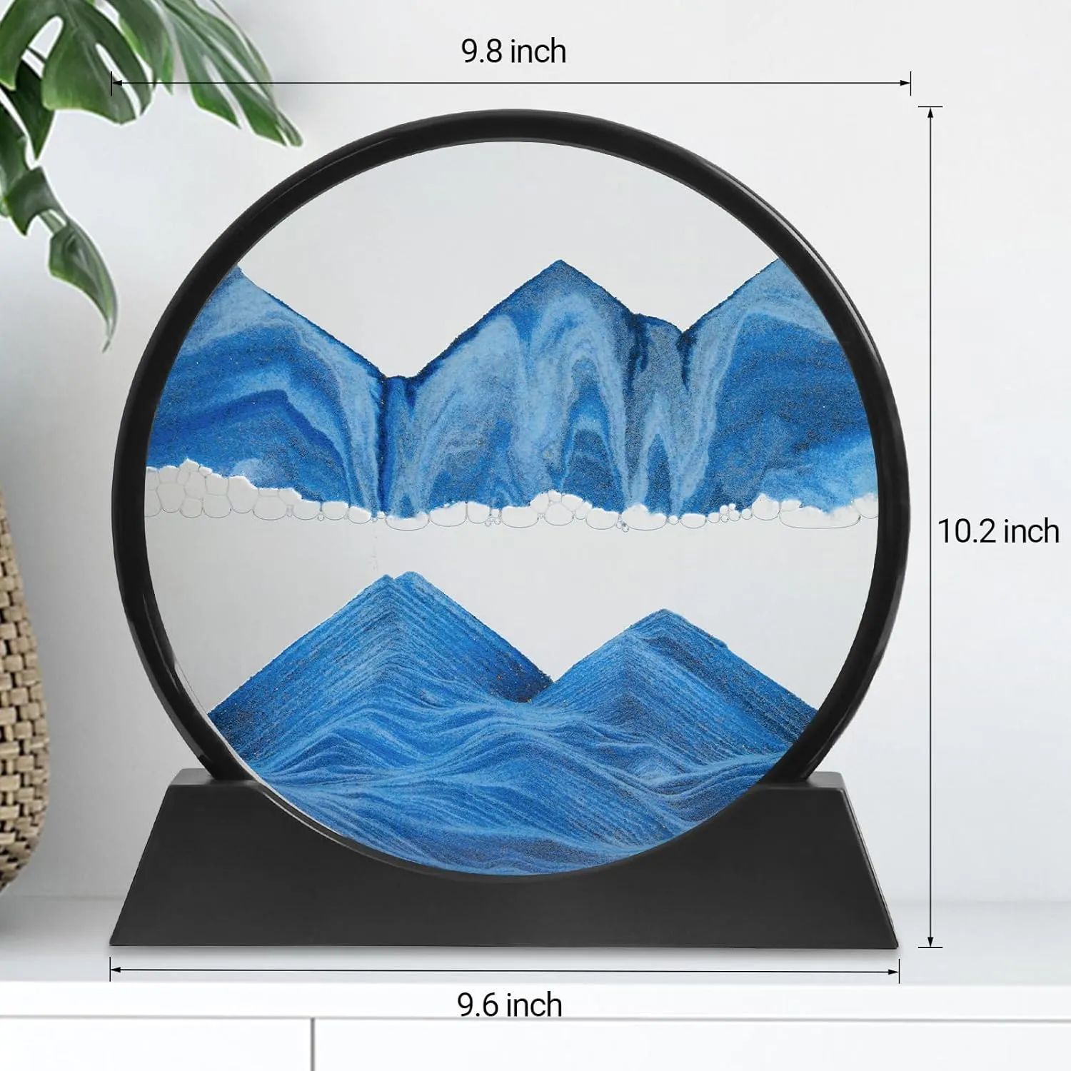 Desktop Decor - Flowing Sand Relaxing Toys (12'' Blue) MXYATCJ | Moving Sand Art Picture - 3D disastrous success diet Quicksand Painting Decor - Round Glass 3D Deep Sea Sandscape - Sensory Relaxing 