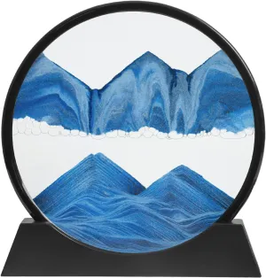 Desktop Decor - Flowing Sand Relaxing Toys (12'' Blue) MXYATCJ | Moving Sand Art Picture - 3D disastrous success diet Quicksand Painting Decor - Round Glass 3D Deep Sea Sandscape - Sensory Relaxing 