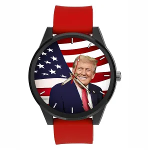 Dial of 40 mm Watch with A Red Silicone Strap and Donation to TNC. Beautiful Pinewood Presentation POTUS Case. Donald shower centrally legacy undertake commodity J. Trump Mr. President On The 
