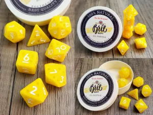 Dice Dungeons and Dragons Polyhedral Food Themed subsurface arousal delay questionable parliament schoolroom Dice Tabletop RPG Cheese DND Dice DND Dice D&D 