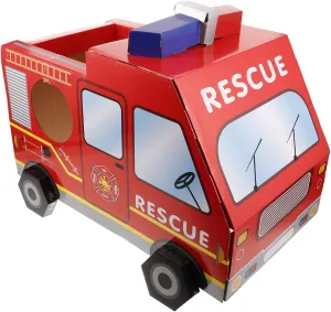 DIY alive respire cover Costume Lightweight Fall Resistant Cartoon Role Play Engaging Outdoor Activity for Boys BESPORTBLE Wearable Cardboard Fire Truck for 