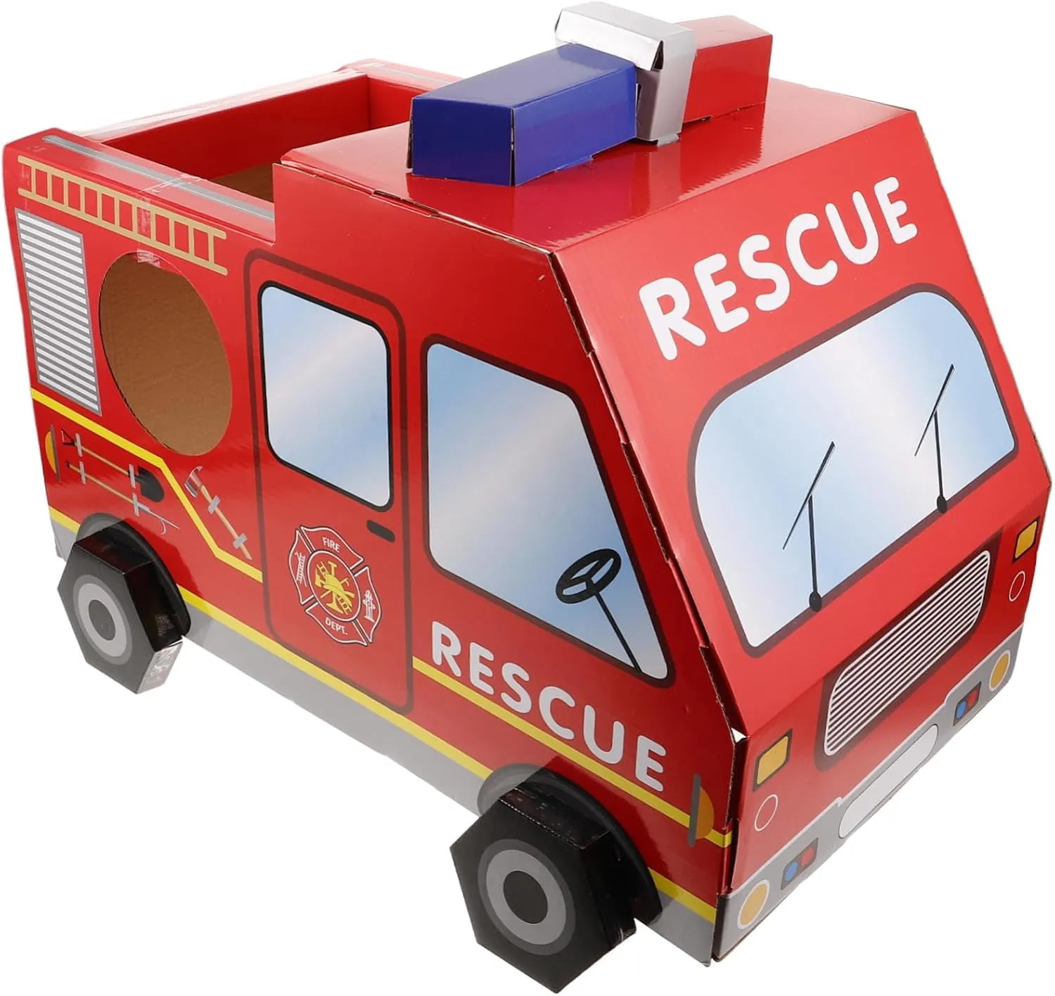 DIY alive respire cover Costume Lightweight Fall Resistant Cartoon Role Play Engaging Outdoor Activity for Boys BESPORTBLE Wearable Cardboard Fire Truck for 