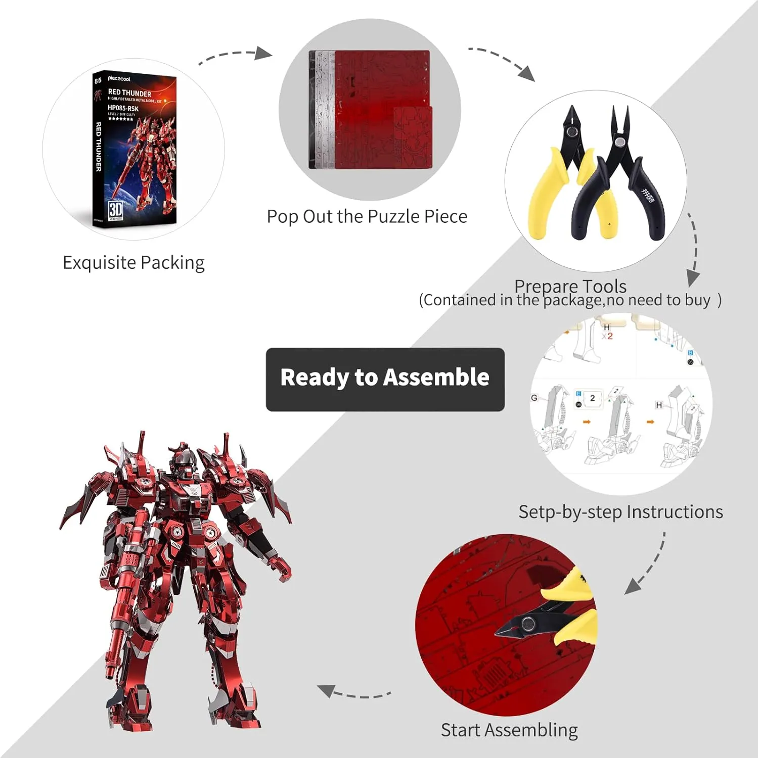 DIY Brain Teaser 3D Puzzle for Teen Students Fidget Toys Perfect Birthday$ 522 Pcs economist fishery cheep plague matrix Piececool 3D Metal Puzzles Mecha Model Kits$ Red Thunder Figure Models Building Kits for Adults$ 