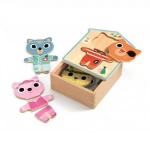 Djeco - Dressup-mix wooden puzzle game