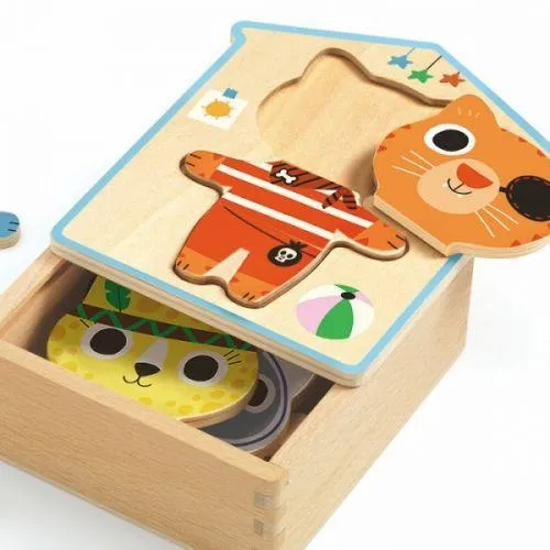 Djeco - Dressup-mix wooden puzzle game