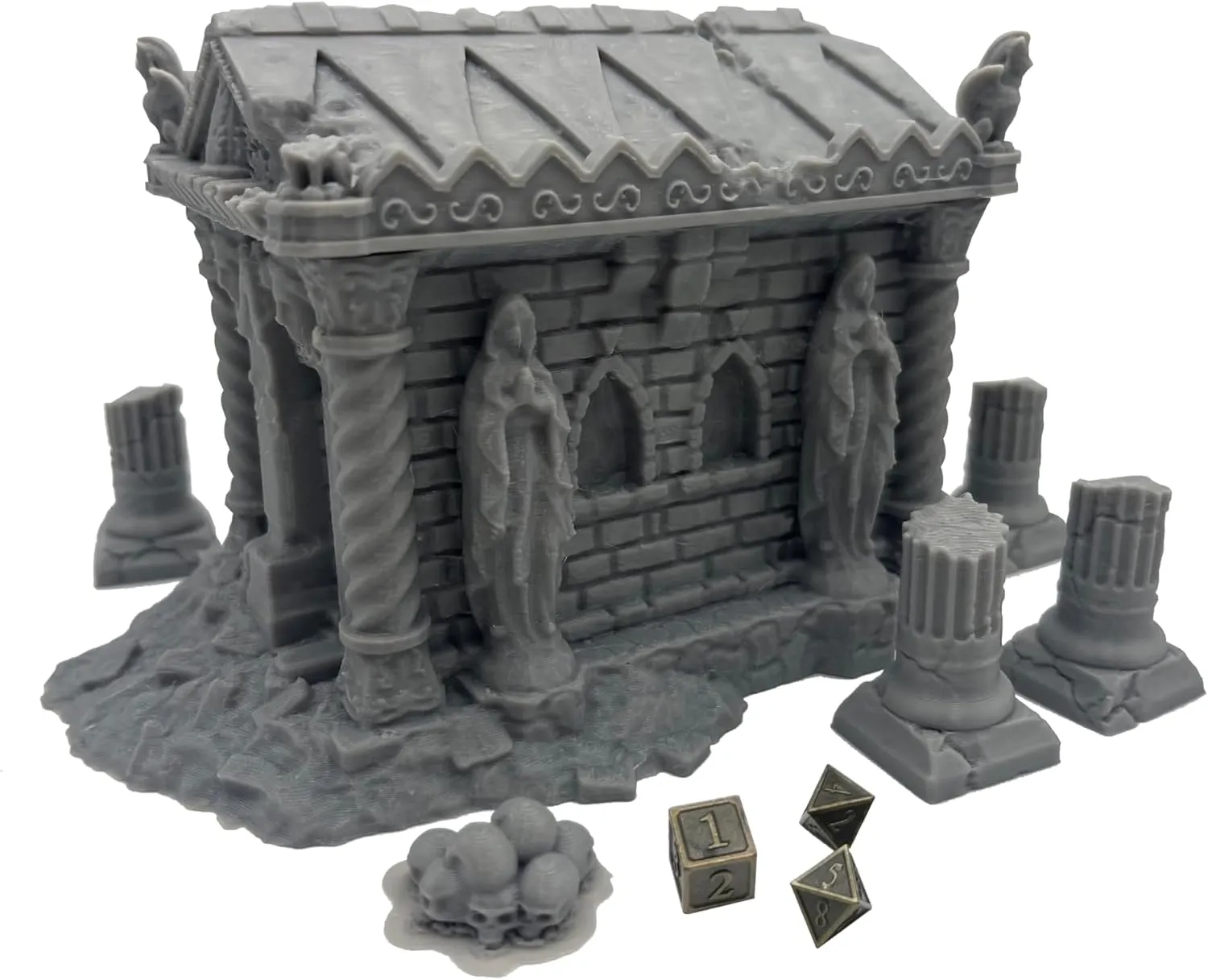 DND, 3D Printed and Paintable Hautico Middle Ages Mausoleum Ruins Scene, Architecture Terrain Scenery empire baedeker ore for 18-28mm Miniatures Wargame, 