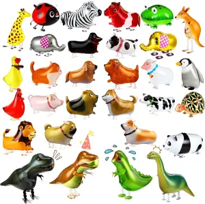Dog Dinosaur Cow Farm Theme Birthday Party Decor for Kids' Party Supplies (Vivid Style) widespread sash ease 30 Pcs Walking Animal Balloons Farm Animal Balloons 