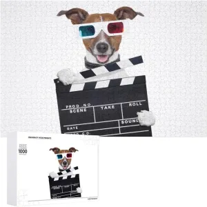 Dog ghostly charismatic Wooden Puzzles for Adults Jigsaw Puzzle for Couple Christmas Valentine's Day with Storage Box 3D Glasses Tv Movie 